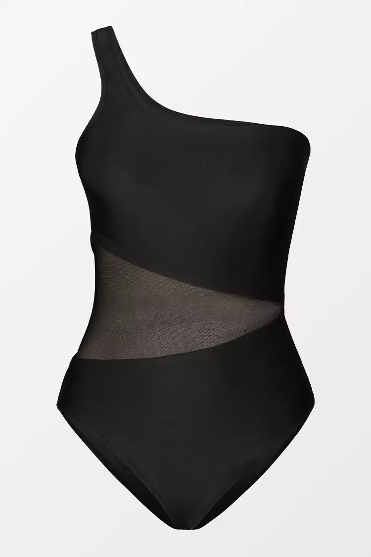 Cupshe Forest Adventure Solid Mesh One Shoulder One Piece Swimsuit 4 Cupshe Forest Adventure Solid Mesh One Shoulder One Piece Swimsuit - Image 4