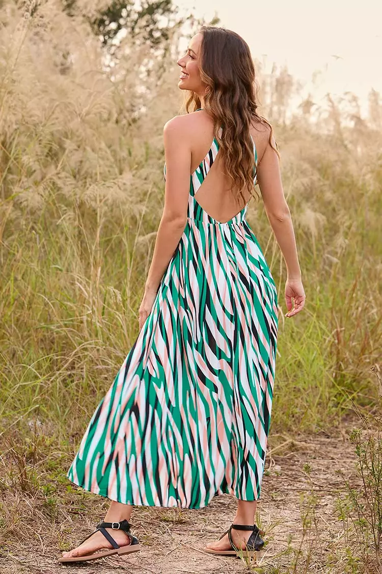 Cupshe Zariyah Zebra Print O-Ring Ruching Cut Out Maxi Dress 3 Cupshe Zariyah Zebra Print O-Ring Ruching Cut Out Maxi Dress - Image 3