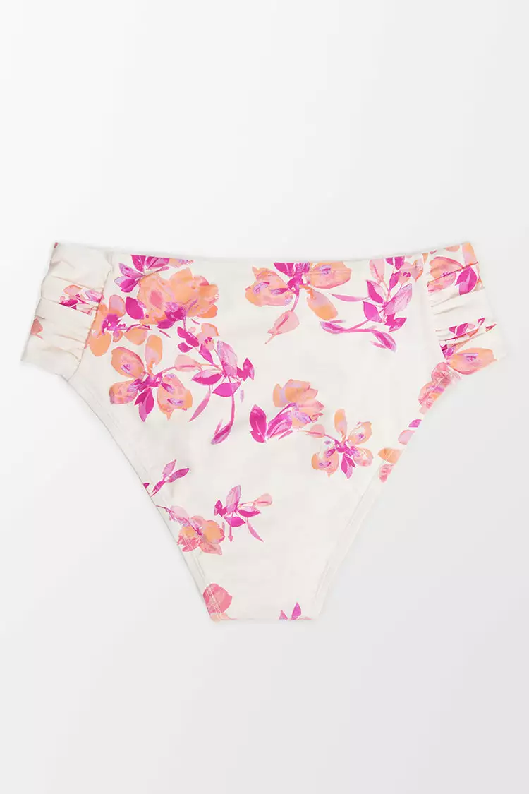 Cupshe Larissa Floral Ruched Plus Size Bikini Bottom 4 Cupshe Larissa Floral Ruched Plus Size Bikini Bottom - Image 4