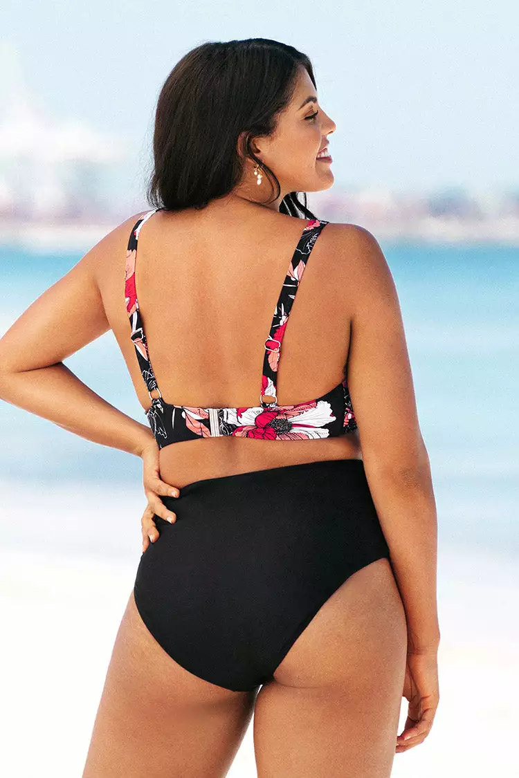 Cupshe Patricia Floral Twist Plus Size Bikini Bottom 2 Cupshe Patricia Floral Twist Plus Size Bikini Bottom - Image 2