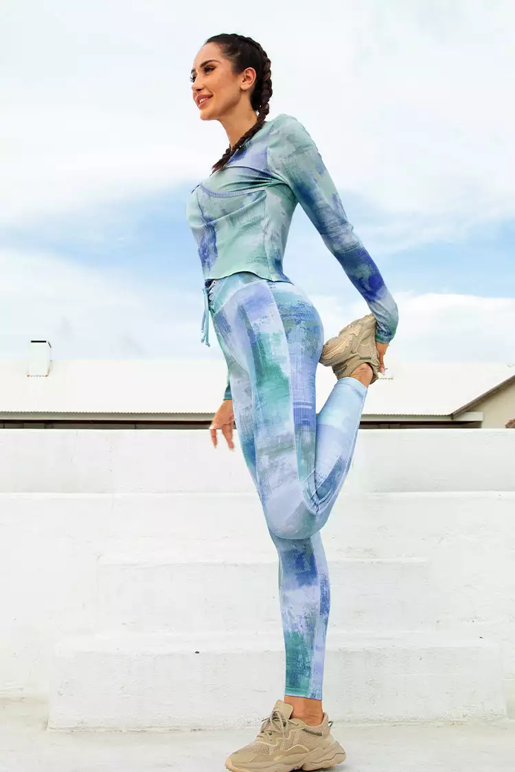 Cupshe Soft focus Tie Dye Drawstring Leggings 4 Cupshe Soft focus Tie Dye Drawstring Leggings - Image 4