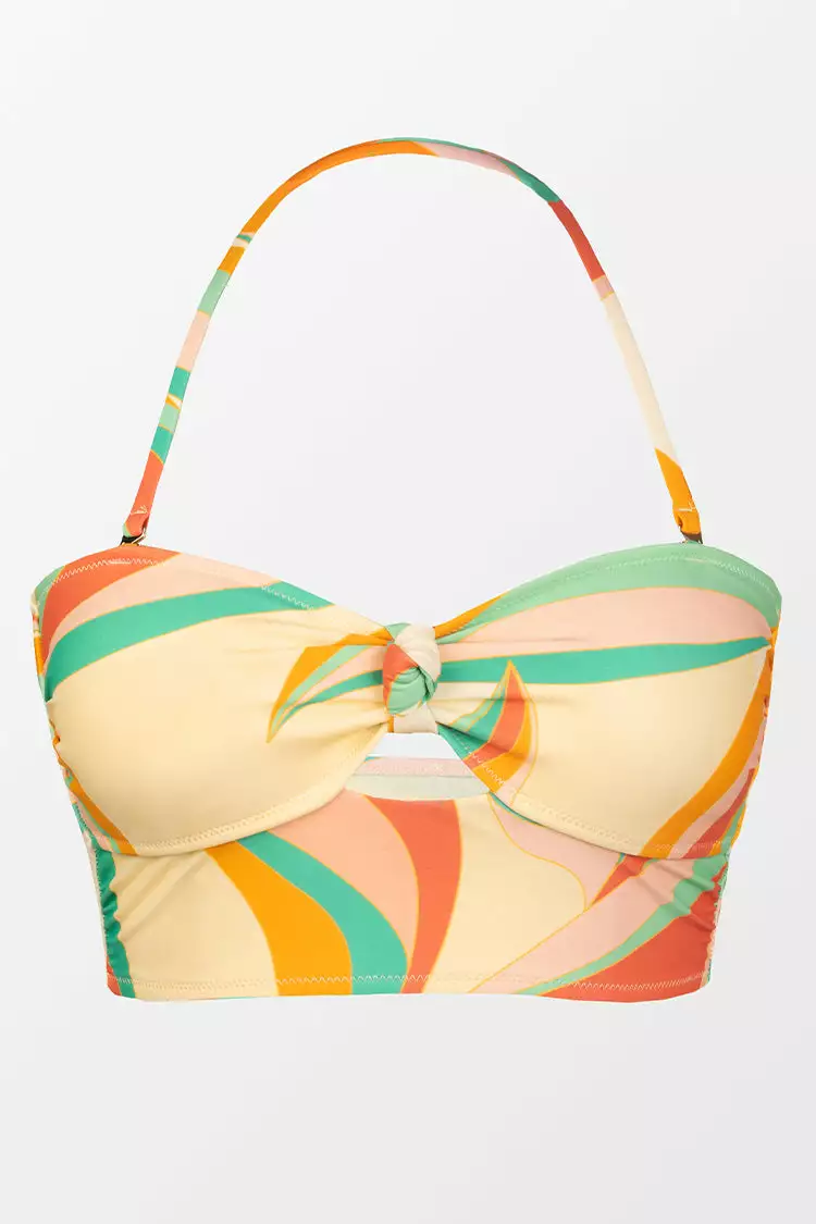 Cupshe Dancing Ribbon Removable Strap Bandeau Cropped Tankini Top 4 Cupshe Dancing Ribbon Removable Strap Bandeau Cropped Tankini Top - Image 4