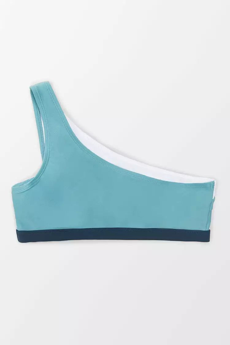 Cupshe Gracie Contrast Color One Shoulder Bikini Top 4 Cupshe Gracie Contrast Color One Shoulder Bikini Top - Image 4