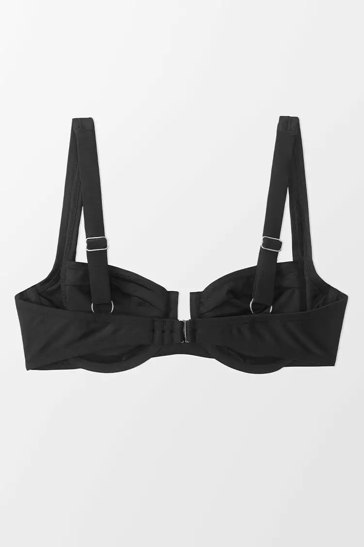 Cupshe Destinee Black Sweetheart Back Hook Bikini Top 4 Cupshe Destinee Black Sweetheart Back Hook Bikini Top - Image 4