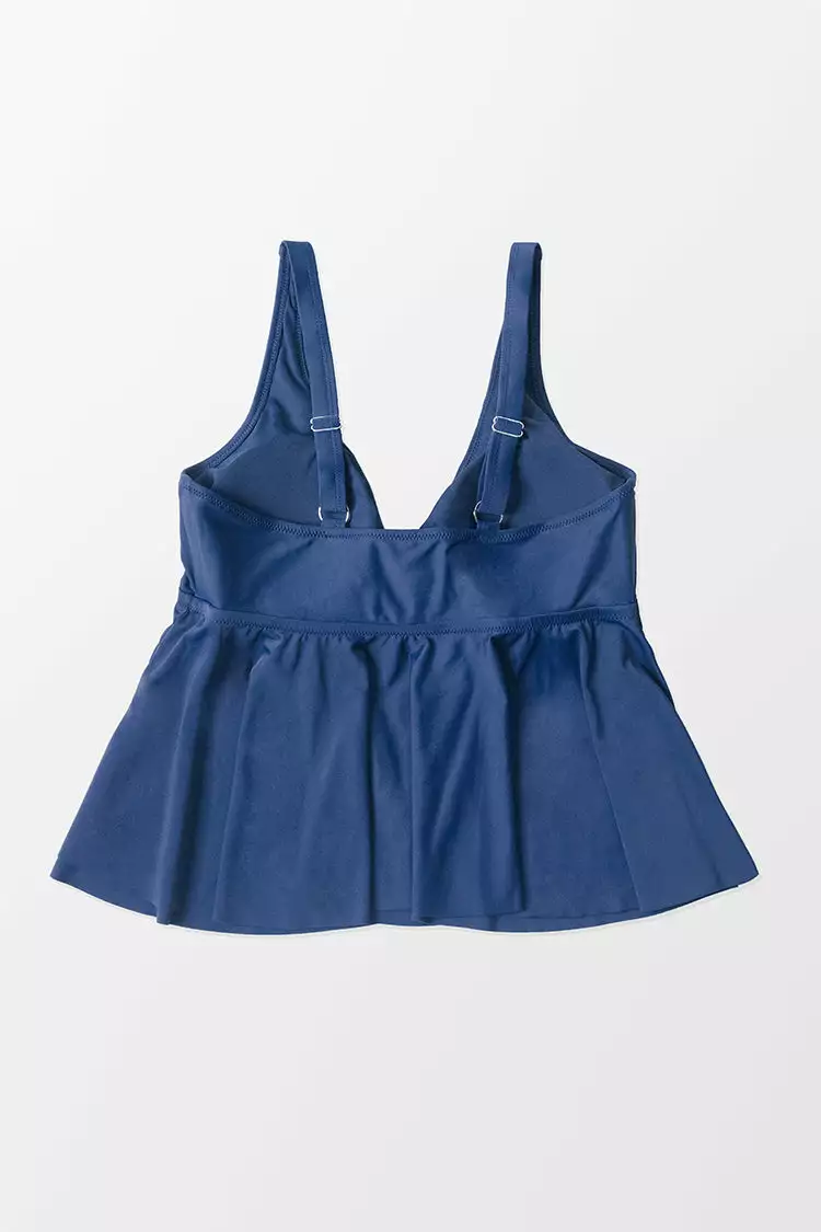 Cupshe Sydnie Bunny Tie Ruffle Plus Size Tankini Top 4 Cupshe Sydnie Bunny Tie Ruffle Plus Size Tankini Top - Image 4