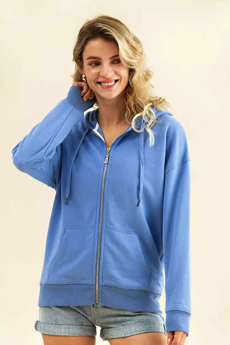 Cupshe Funny Bunny Blue Full-Zip Hoodie 4 Cupshe Funny Bunny Blue Full-Zip Hoodie - Image 4
