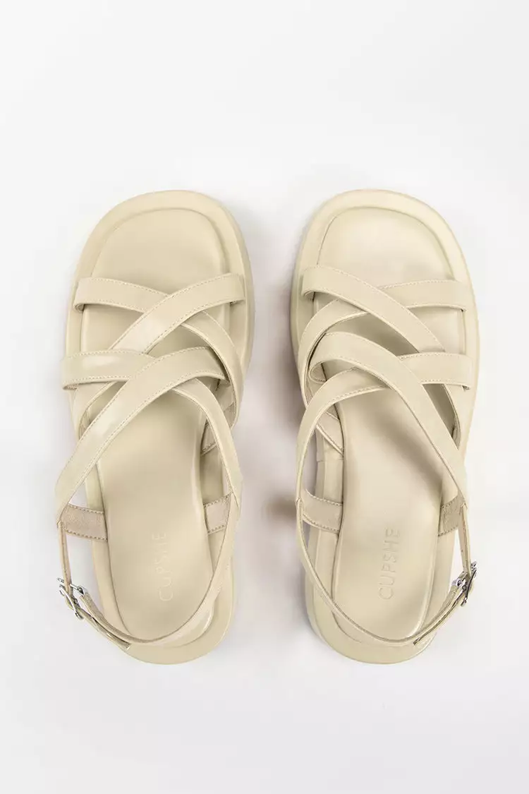 Cupshe Vineyards Crisscross Strap Ankle Buckle Sandals 4 Cupshe Vineyards Crisscross Strap Ankle Buckle Sandals - Image 4