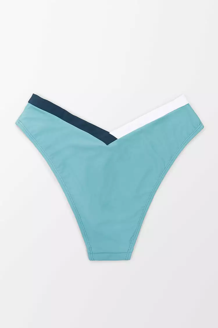 Cupshe Gracie Contrast Color Mid Waisted Bikini Bottom 4 Cupshe Gracie Contrast Color Mid Waisted Bikini Bottom - Image 4