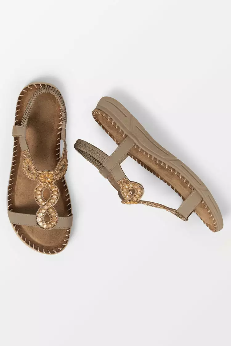 Cupshe Baja Open Toe Rhinestone Flat Sandals 4 Cupshe Baja Open Toe Rhinestone Flat Sandals - Image 4