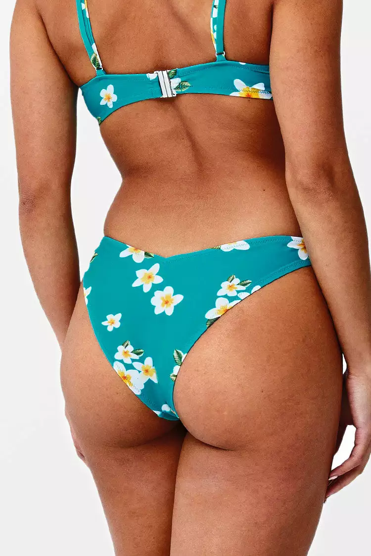 Cupshe Miracle Aqua Floral Low Waisted Bikini Bottom 2 Cupshe Miracle Aqua Floral Low Waisted Bikini Bottom - Image 2