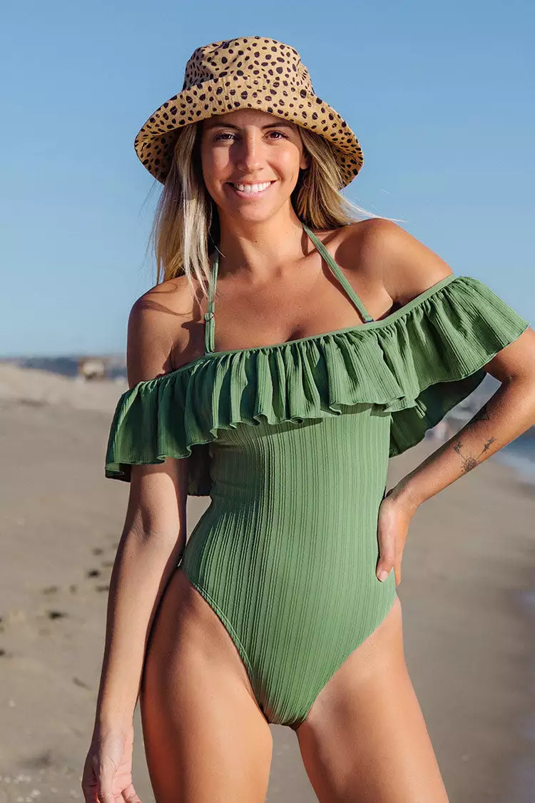 Cupshe Breezy Rib Off Shoulder Ruffle One Piece Swimsuit 4 Cupshe Breezy Rib Off Shoulder Ruffle One Piece Swimsuit - Image 4