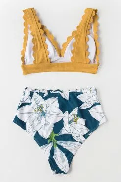 Cupshe Yellow and Floral V-Neck Scalloped Bikini 9 Cupshe Yellow and Floral V-Neck Scalloped Bikini -Deals Cupshe Store 4 dc28da0b ba95 40f0 a76f e310a275e713