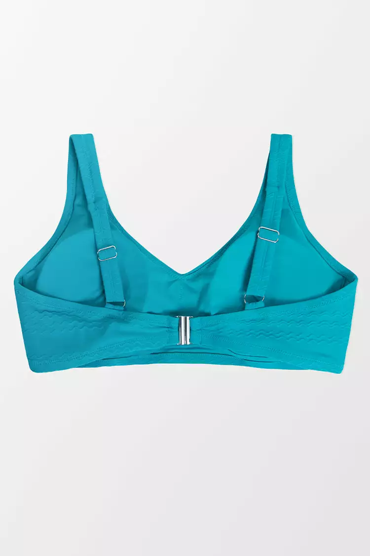 Cupshe Ainhoa Teal Back Hook Plus Size Bikini Top 6 Cupshe Ainhoa Teal Back Hook Plus Size Bikini Top - Image 6