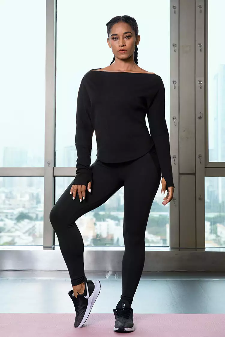 Cupshe Sunshine Side Black High Waisted Leggings 5 Cupshe Sunshine Side Black High Waisted Leggings - Image 5