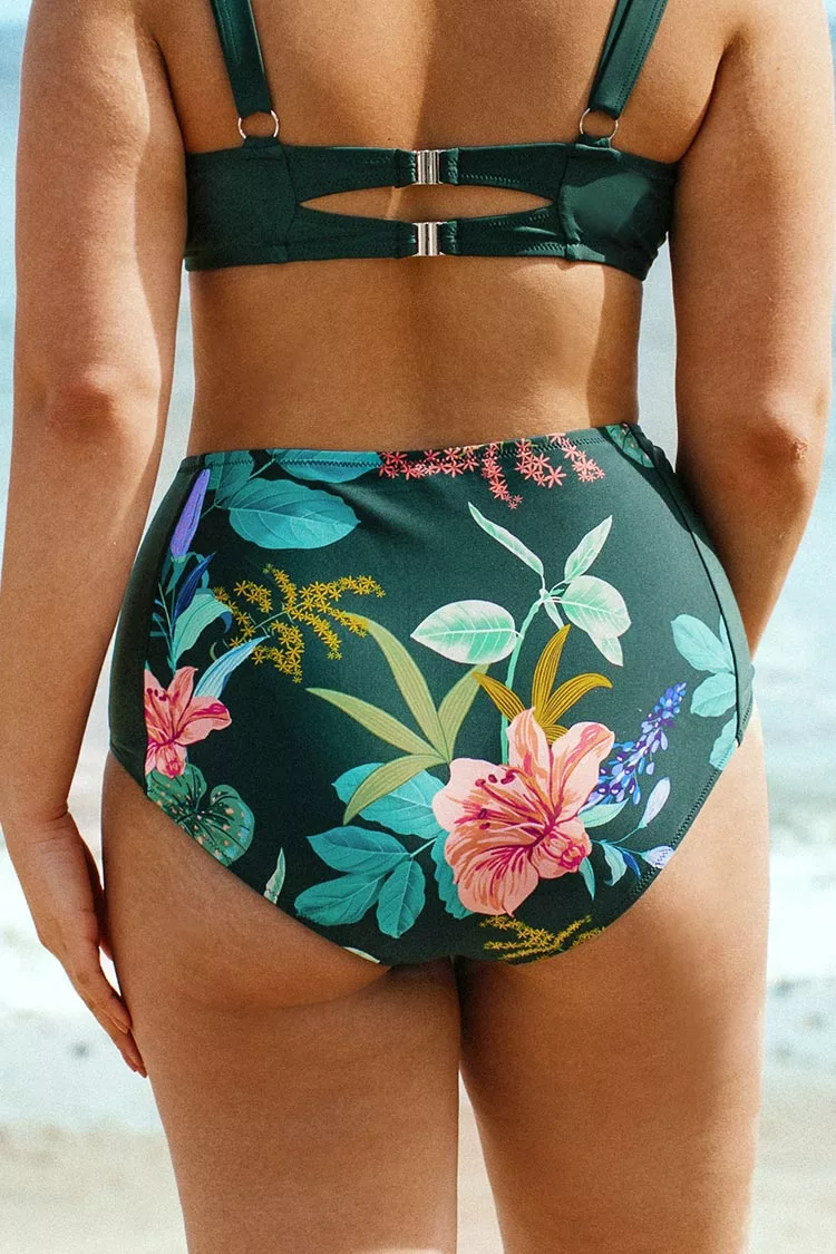 Cupshe Scarlet Green Floral Plus Size Bikini Bottom 2 Cupshe Scarlet Green Floral Plus Size Bikini Bottom - Image 2
