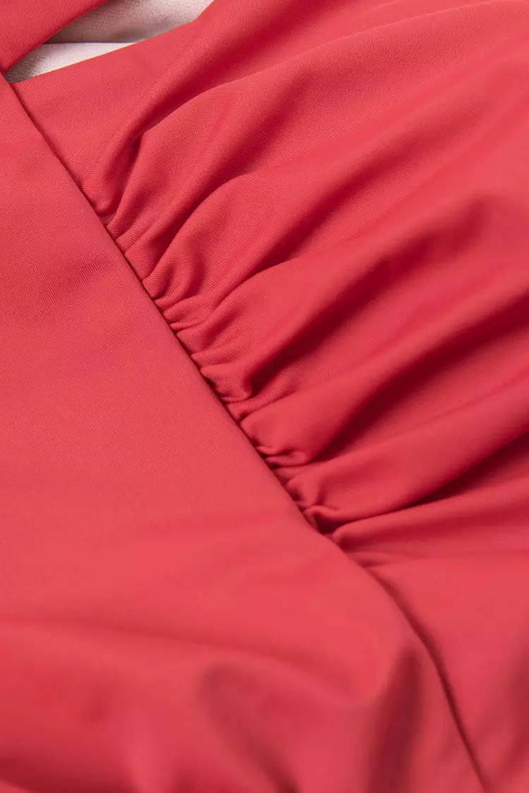 Cupshe Joyful Retro High Neck Keyhole Plus Size One Piece Swimsuit 4 Cupshe Joyful Retro High Neck Keyhole Plus Size One Piece Swimsuit - Image 4