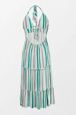 Cupshe Alondra Stripe Frill Halter Neck Elastic Waisted Slip Dress -Deals Cupshe Store 5 0c5cdf58 650b 4f91 bc16 f8fdae7f3741