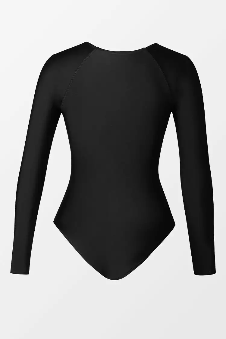 Cupshe Tropicool Leaf Zip Front Long Sleeve Swimsuit 5 Cupshe Tropicool Leaf Zip Front Long Sleeve Swimsuit - Image 5