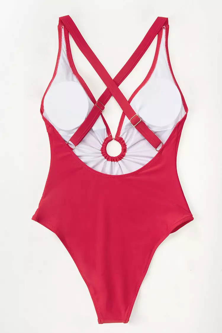 Cupshe Red O-Ring One-Piece Swimsuit 5 Cupshe Red O-Ring One-Piece Swimsuit - Image 5