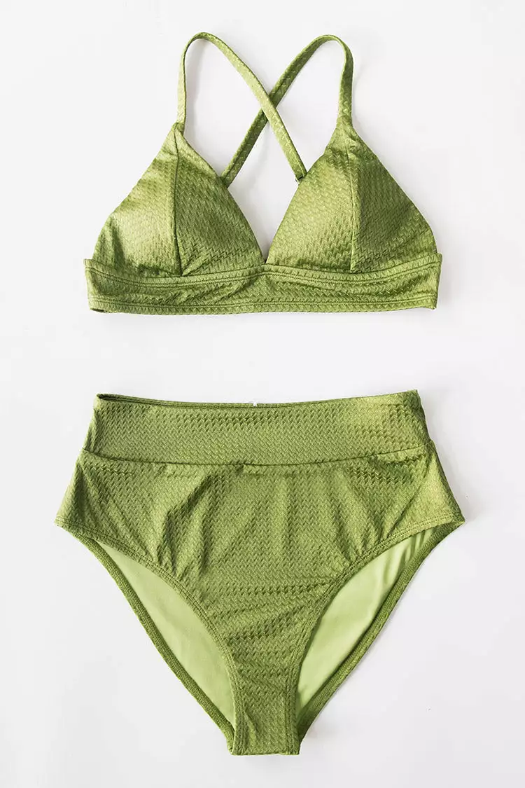 Cupshe Green Textured High Waisted Bikini Bottom 7 Cupshe Green Textured High Waisted Bikini Bottom - Image 7