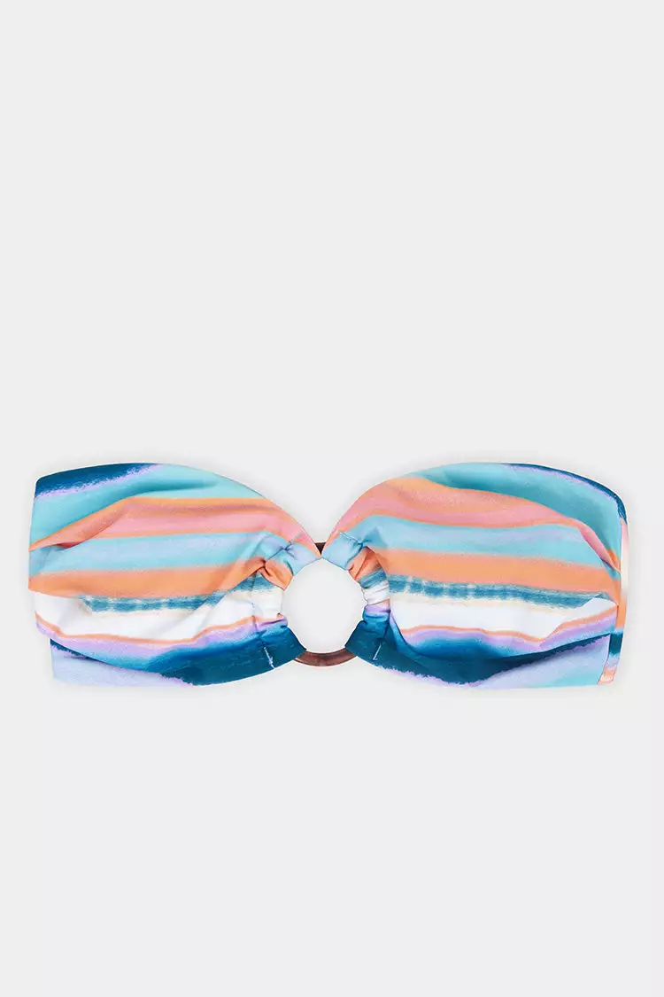 Cupshe Waterfront Stripe O-Ring Bandeau Bikini Top 5 Cupshe Waterfront Stripe O-Ring Bandeau Bikini Top - Image 5