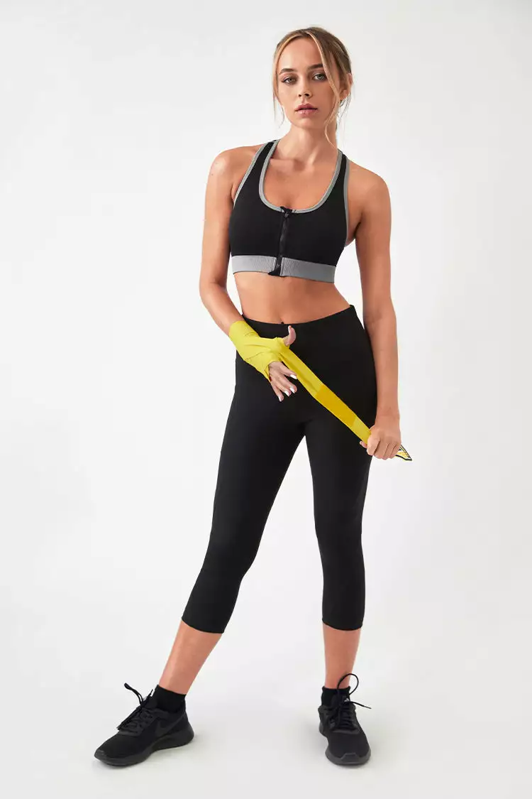 Cupshe Creekside U-neck Front Zipper Cut Out Sports Bra 4 Cupshe Creekside U-neck Front Zipper Cut Out Sports Bra - Image 4