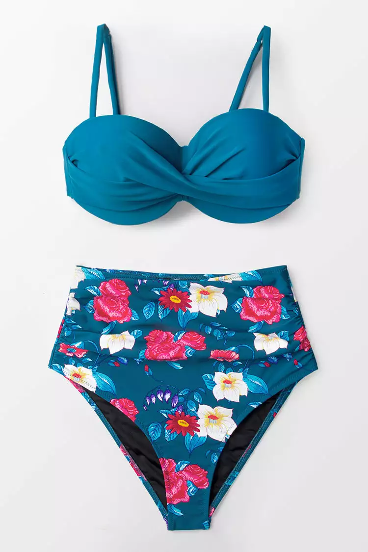 CUPSHE Sapphire Blue Floral Bikini 4 CUPSHE Sapphire Blue Floral Bikini - Image 4