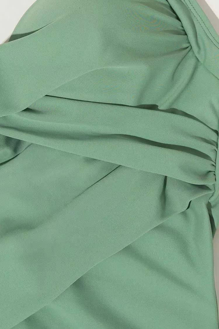 Cupshe Forest Adventure Solid Wrap Front One Piece Swimsuit 5 Cupshe Forest Adventure Solid Wrap Front One Piece Swimsuit - Image 5