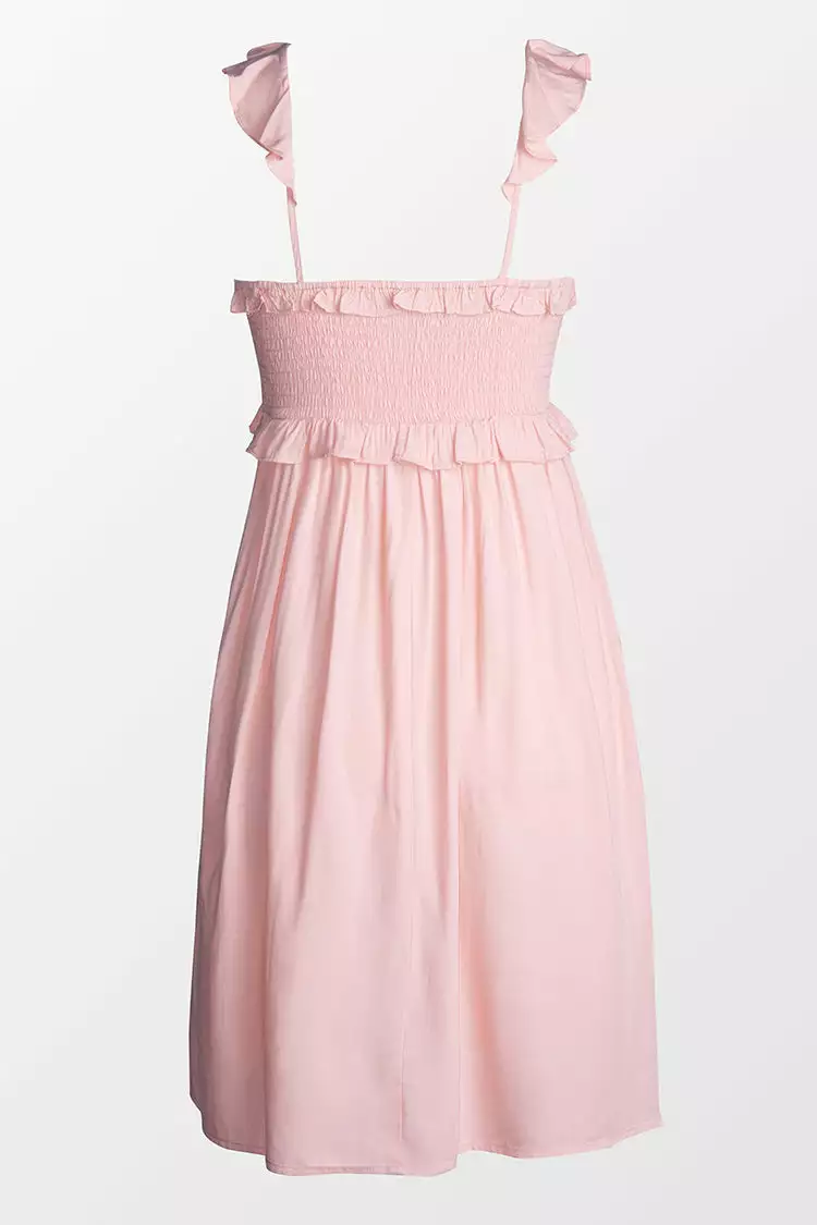 Cupshe Noelle Short Tie Frill Pink A-Shape Dress 5 Cupshe Noelle Short Tie Frill Pink A-Shape Dress - Image 5
