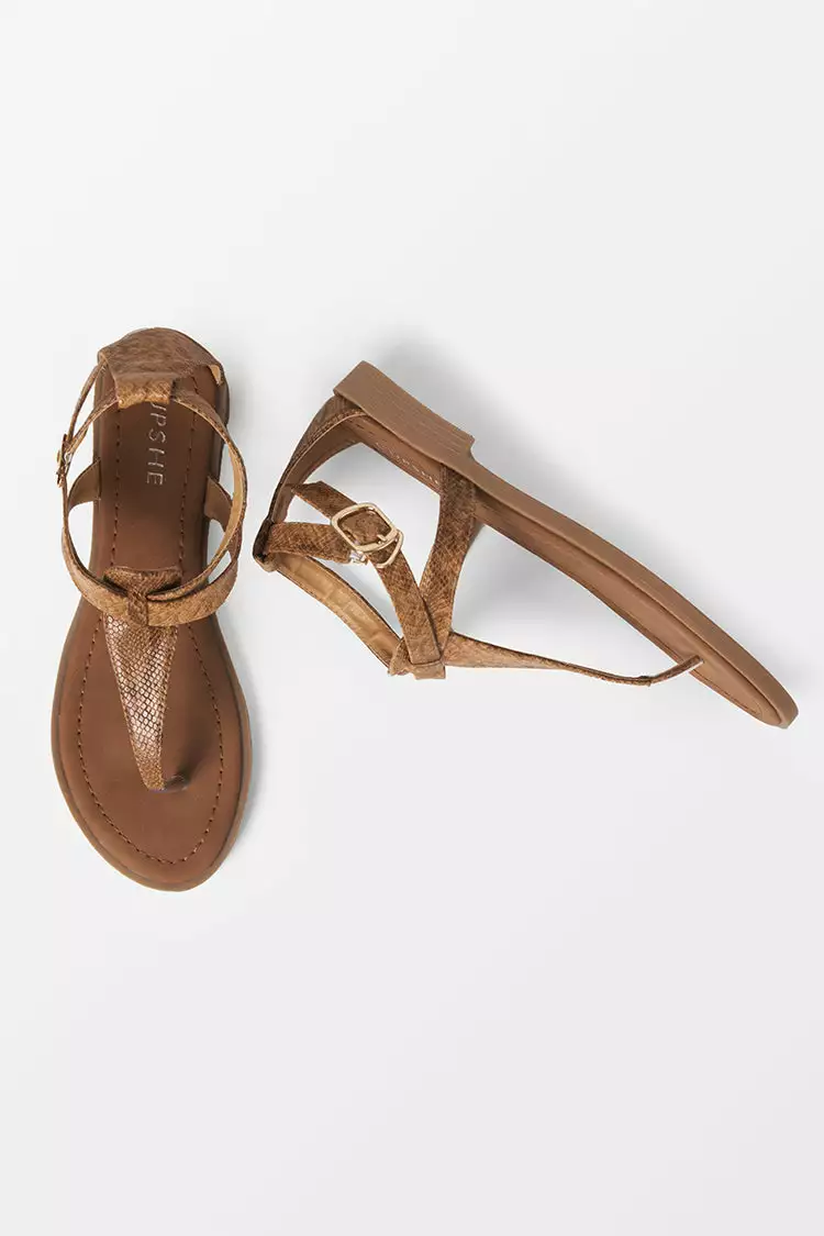 Cupshe Baja Brown Open Toe Thong Strap Sandals 4 Cupshe Baja Brown Open Toe Thong Strap Sandals - Image 4