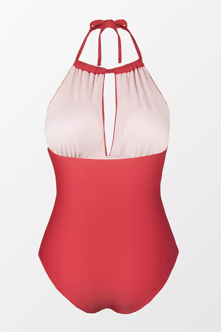 Cupshe Joyful Retro High Neck Keyhole Plus Size One Piece Swimsuit 5 Cupshe Joyful Retro High Neck Keyhole Plus Size One Piece Swimsuit - Image 5