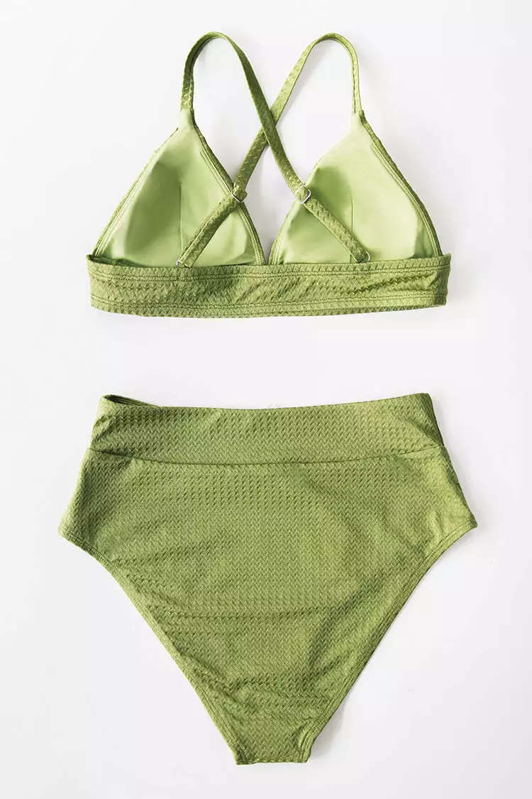 Cupshe Green Textured High Waisted Bikini Bottom 8 Cupshe Green Textured High Waisted Bikini Bottom - Image 8