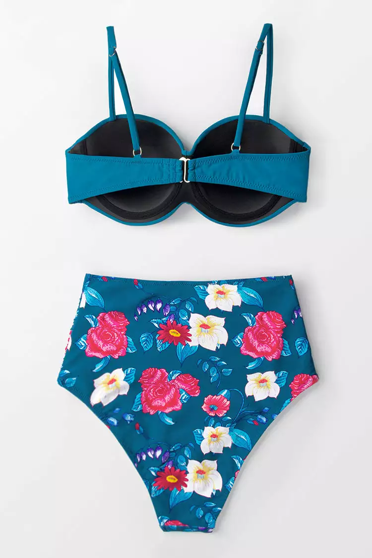 CUPSHE Sapphire Blue Floral Bikini 5 CUPSHE Sapphire Blue Floral Bikini - Image 5