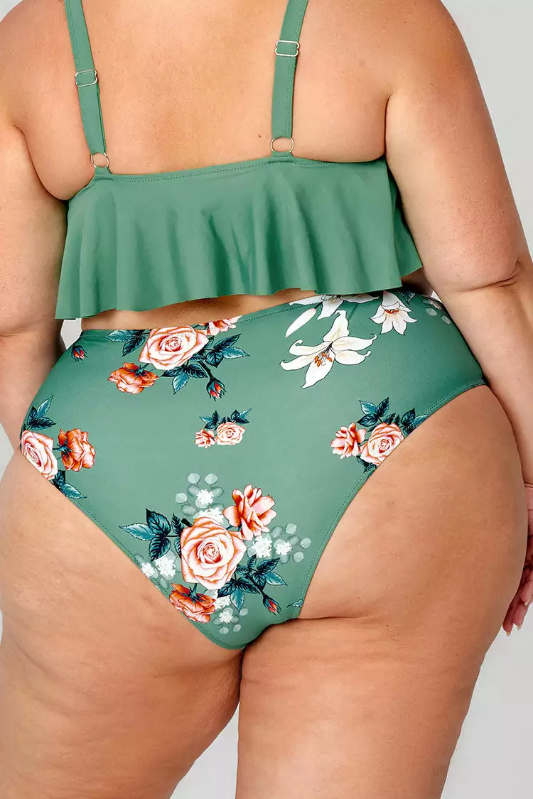 Cupshe Bree Floral High Waisted Plus Size Bikini Bottom 7 Cupshe Bree Floral High Waisted Plus Size Bikini Bottom - Image 7