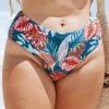Cupshe Elsa Tropical Plus Size Bikini Bottom