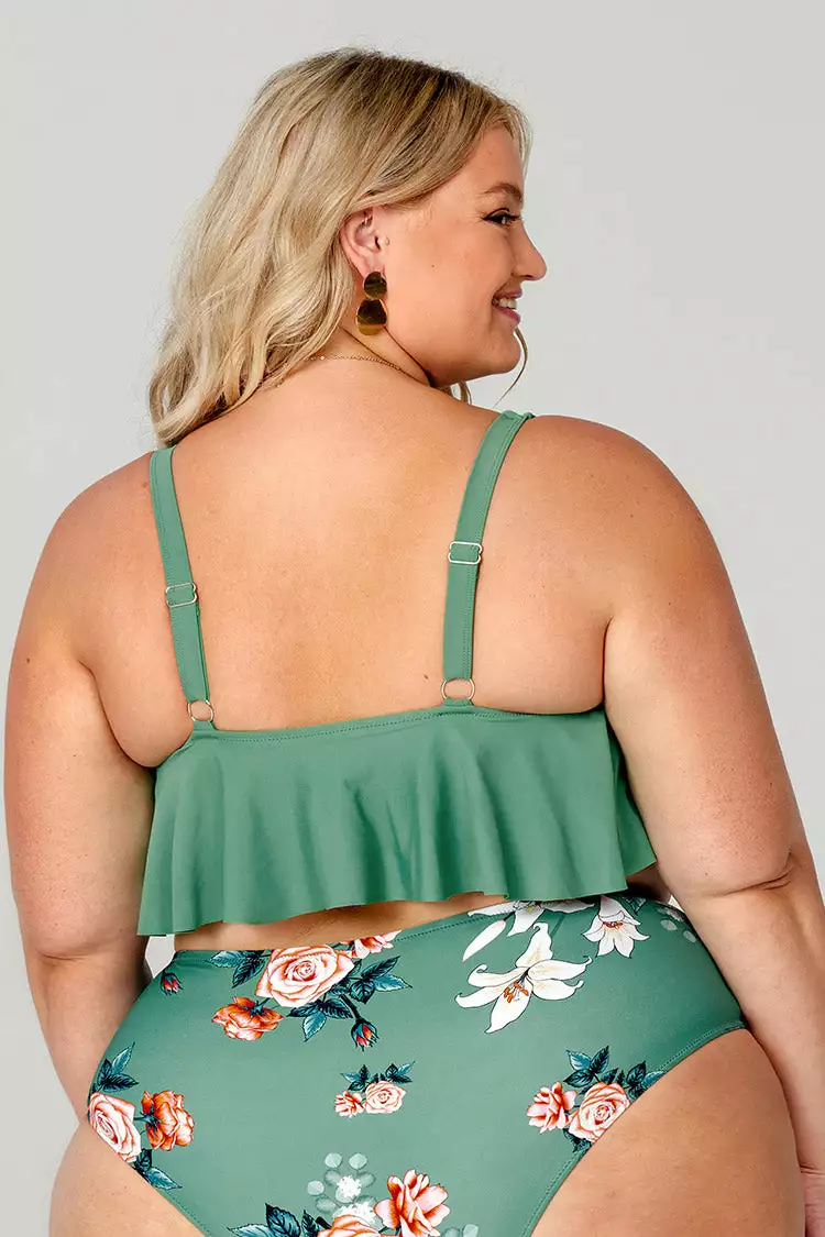 Cupshe Bree Ruffle Tankini Plus Size Bikini Top 4 Cupshe Bree Ruffle Tankini Plus Size Bikini Top - Image 4