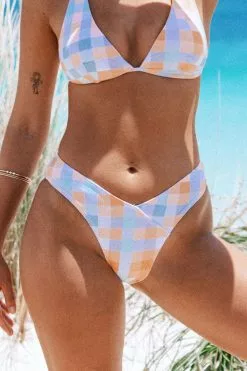 Cupshe Jaida Checkered High Cut Bikini Bottom