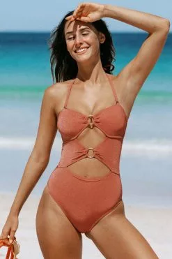 Cupshe Brook O-ring Halter Cut-out One Piece Swimsuit