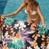 Cupshe Midnight Tropic Floral Beach Blanket