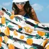Cupshe Wilshire Orange And Striped Beach Blanket