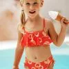Cupshe Girls' Sweet Cherries Flounce Midkini and Tie Side Hipster Set