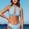 Cupshe Joyful Retro Tunneled Keyhole High Neck and Hipster Bikini Set