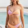 Cupshe Spring Macaron Twist Shape Bralette and V Front Hipster Set