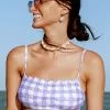 Cupshe Summertime Gingham Scalloped Bralette Bikini Top