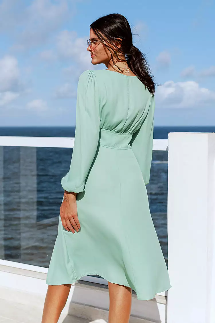 Cupshe Dalary Plunge Button Front Split Dress 2 Cupshe Dalary Plunge Button Front Split Dress - Image 2