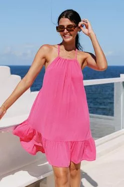 Cupshe Krista Halter Backless Drawstring Dress