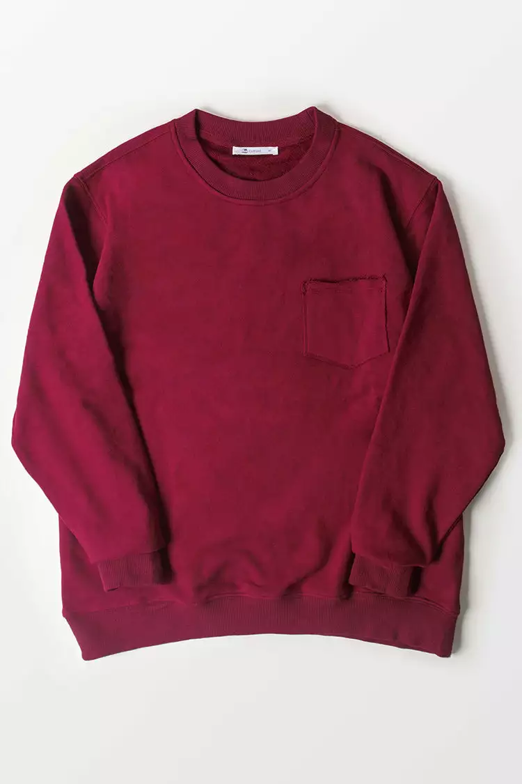 Cupshe Havana Burgundy Oversized Pullover Sweatshirt 5 Cupshe Havana Burgundy Oversized Pullover Sweatshirt - Image 5