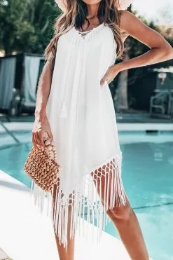 Cupshe White Backless Cover Up with Tassels -Deals Cupshe Store CP 1 f1d9579f e95c 46fc 84c5 47dc37c46243