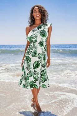 Cupshe Violet Tropical One Shoulder Ruffle Dress 9 Cupshe Violet Tropical One Shoulder Ruffle Dress -Deals Cupshe Store CSN0021EG 1