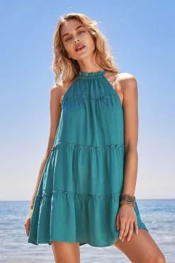 Cupshe Paisleigh High Neck Ruffle Dress